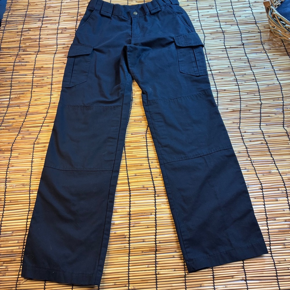 Tact Squad Mens Black Ripstop Cargo Pants Utility Tactical Size 32